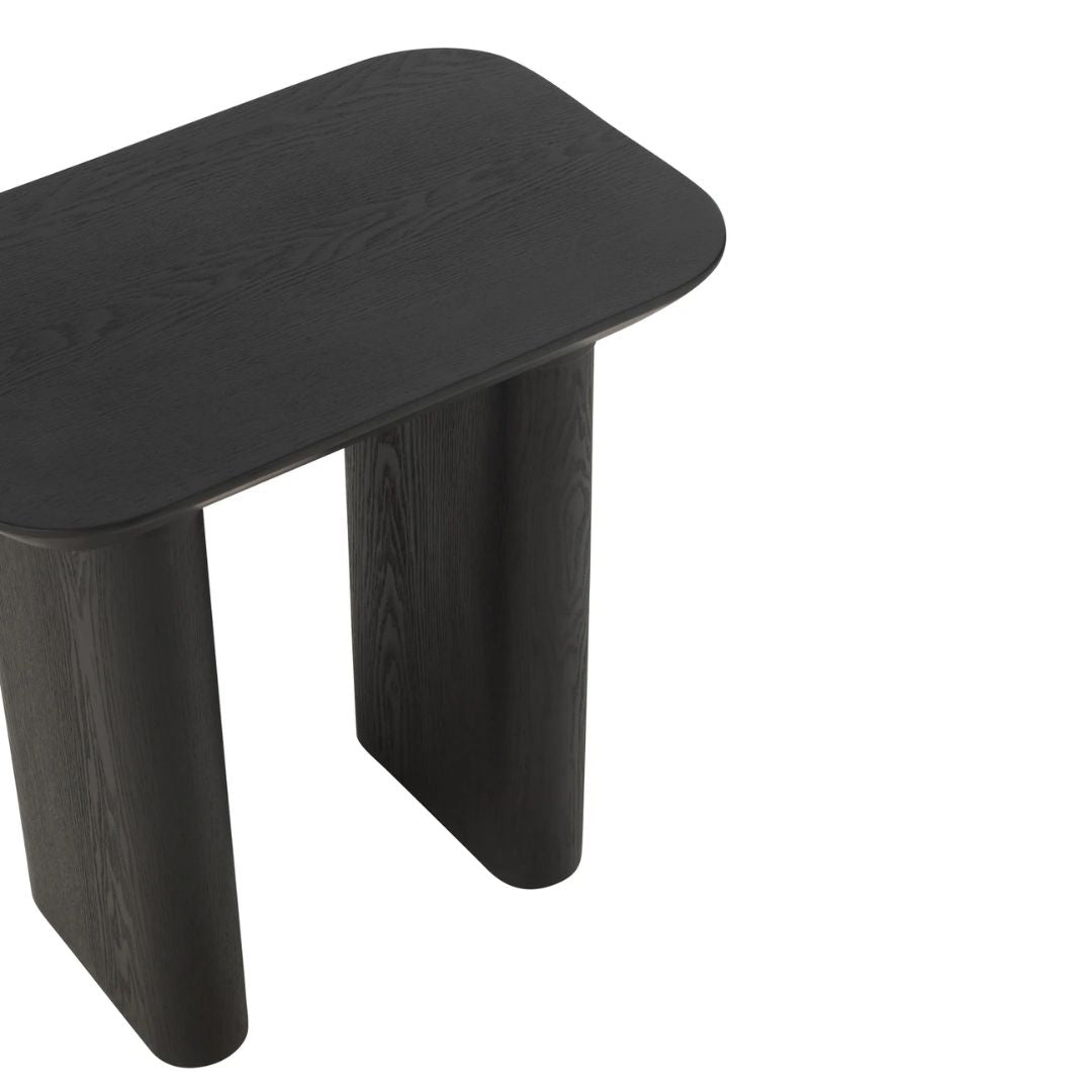 Bijzettafel Dun Fineer/Sparrenhout Zwart