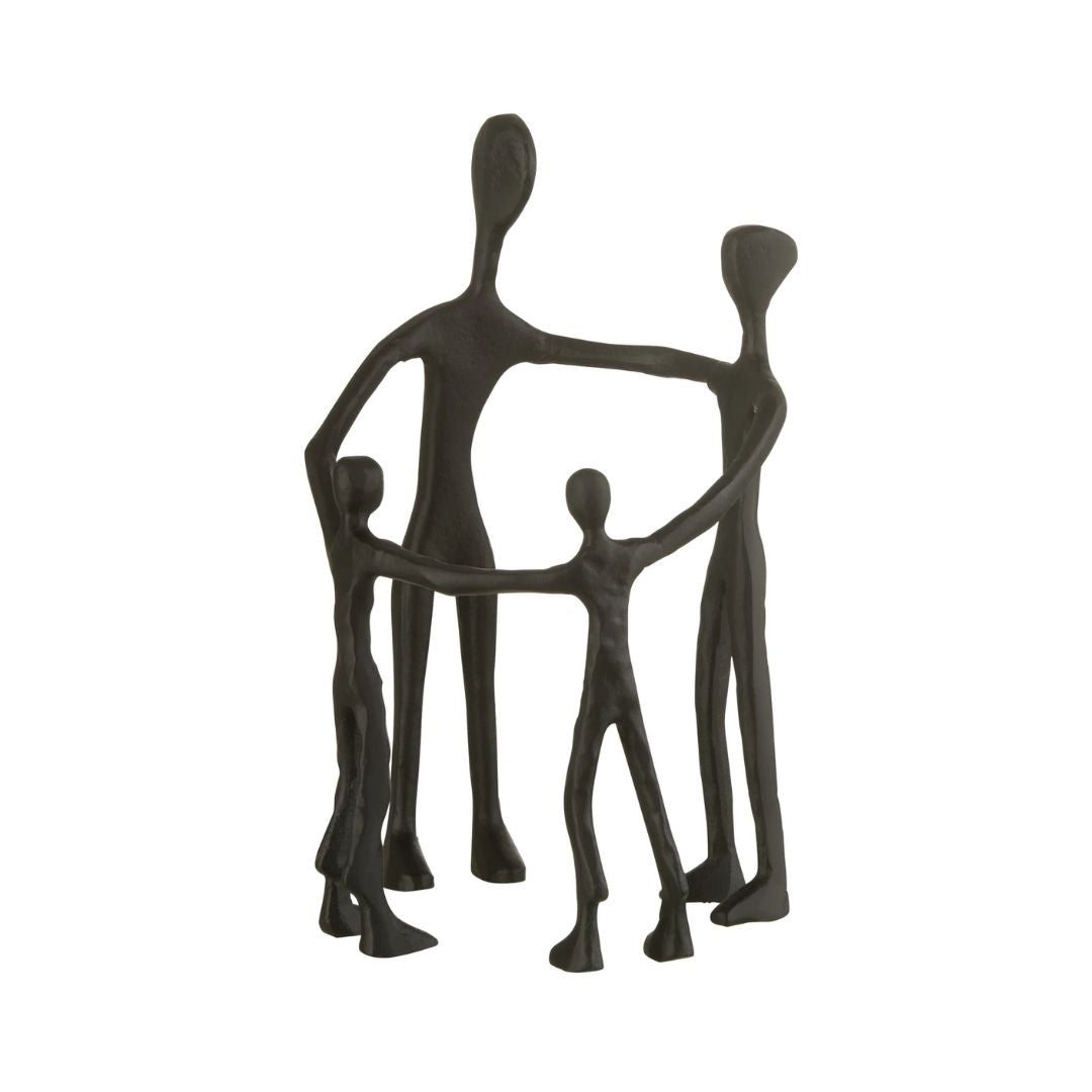 Figuur Familie Cirkel Aluminium Zwart