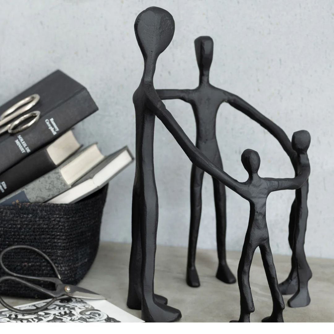 Figuur Familie Cirkel Aluminium Zwart