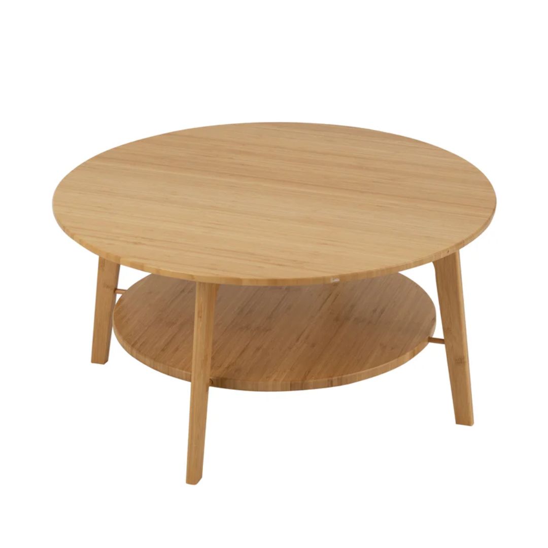 Bijzettafel rond bamboe natuurlijk groot