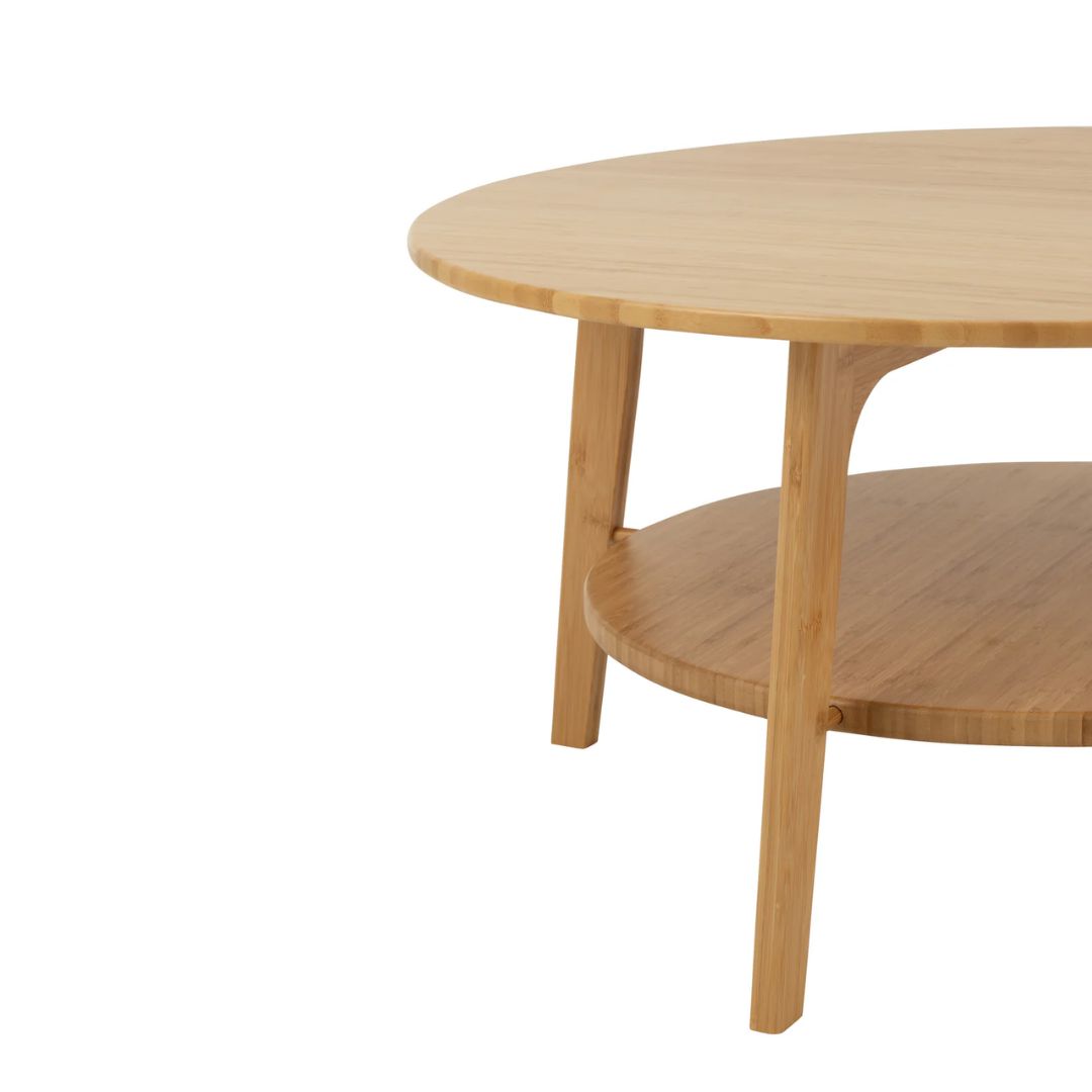Bijzettafel rond bamboe natuurlijk groot