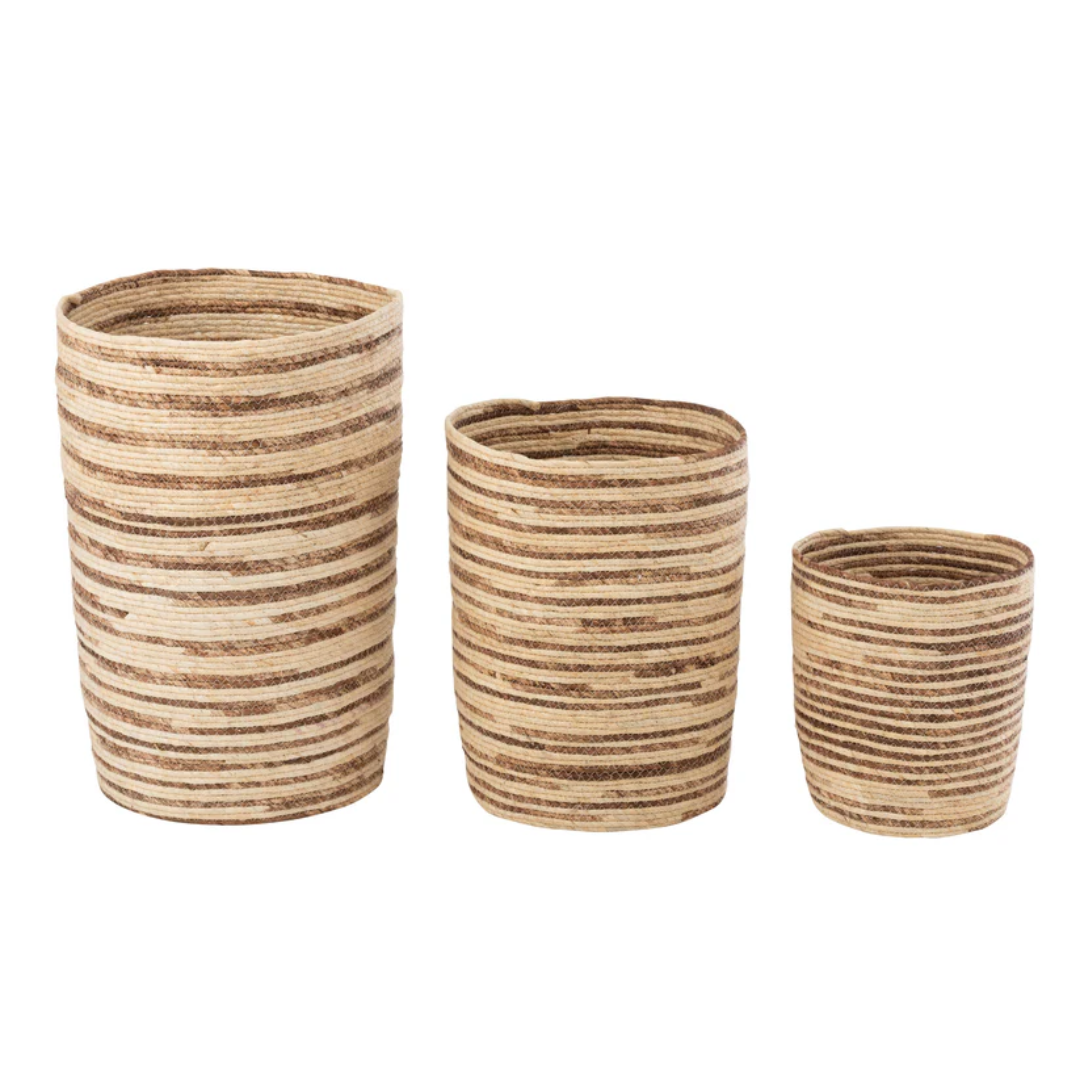 Set van 3 manden Maïs Beige/Bruin