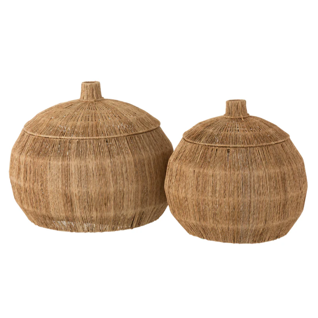 Set van 2 manden Dantya bal Jute Natuurlijk