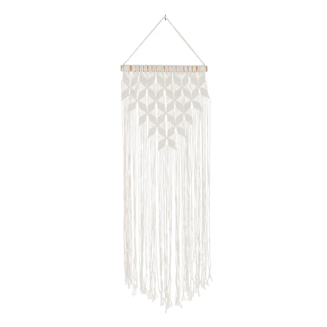 Wanddecoratie Macramé Lang Katoen Wit