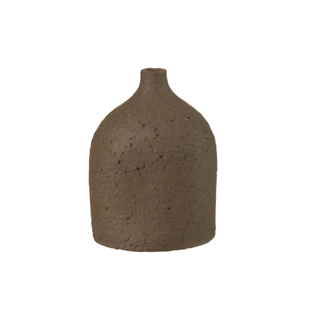 Vaas Enya Fles Keramiek Bruin Klein