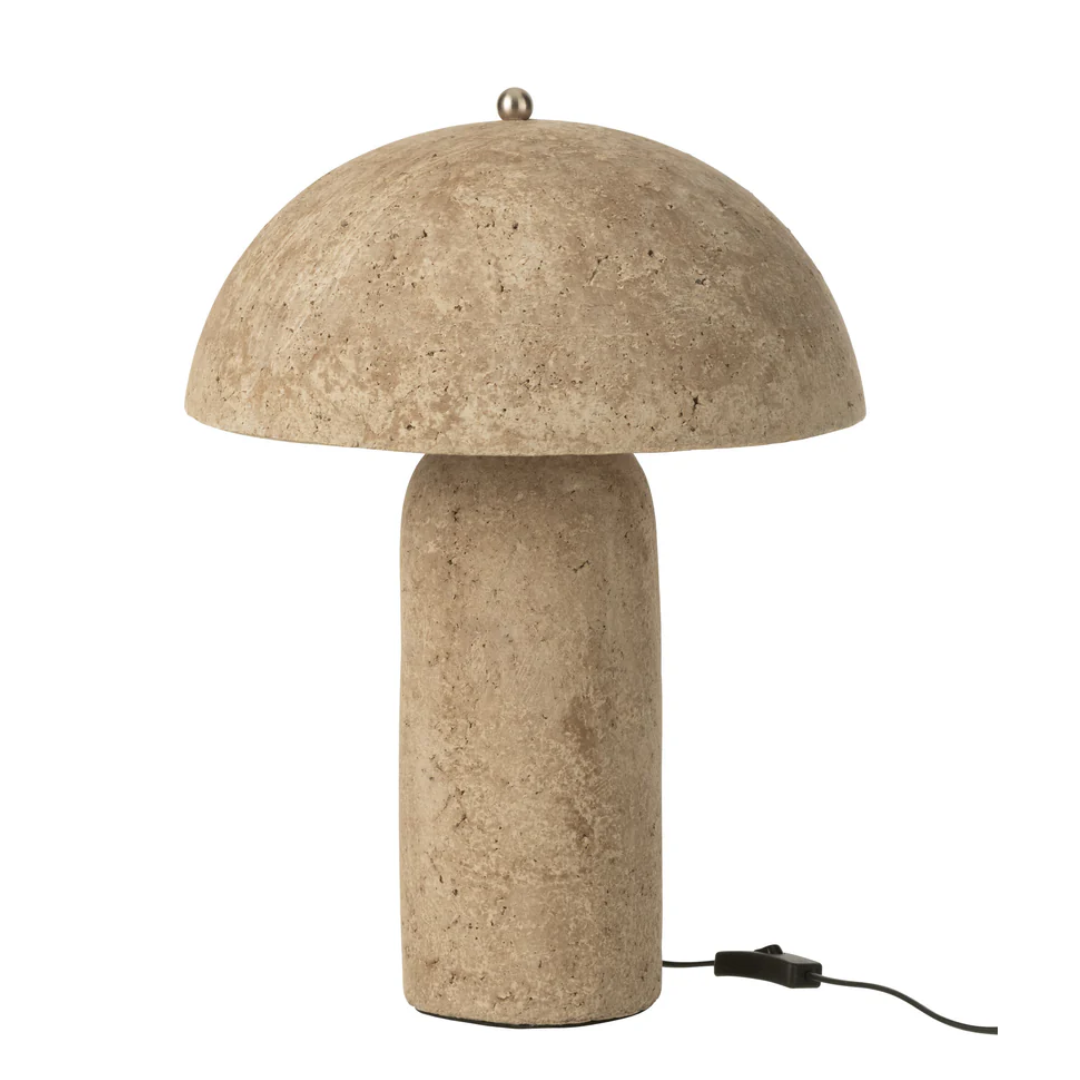 Tafellamp Paddenstoel Papier-maché Beige