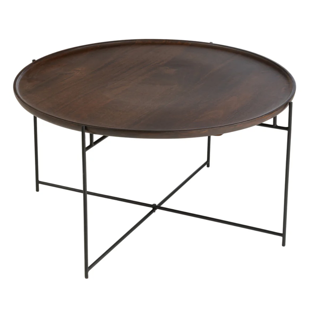 Tafel Rond IJzer/Mangohout Bruin/Zwart
