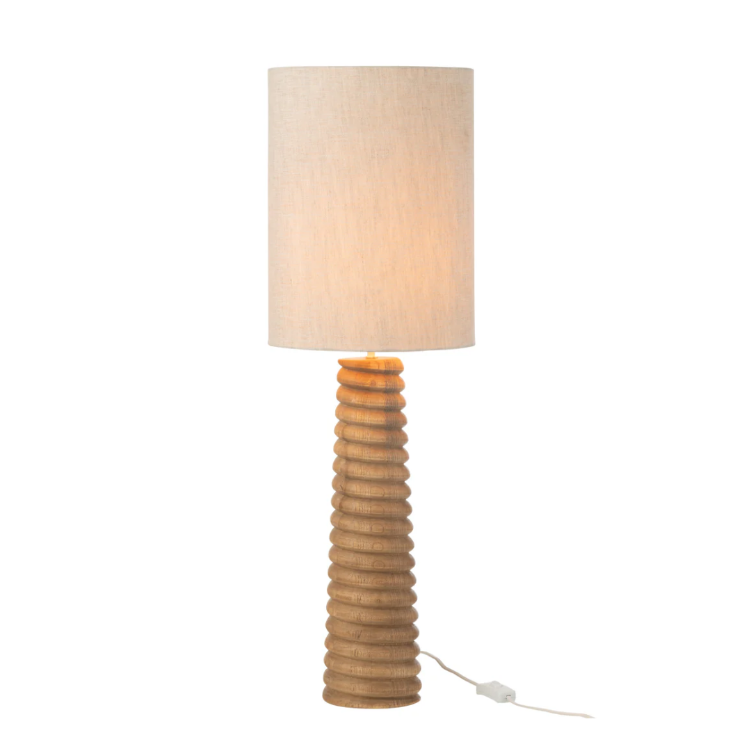 Tafellamp Draad Ailanthus Hout Natuur/Grijs