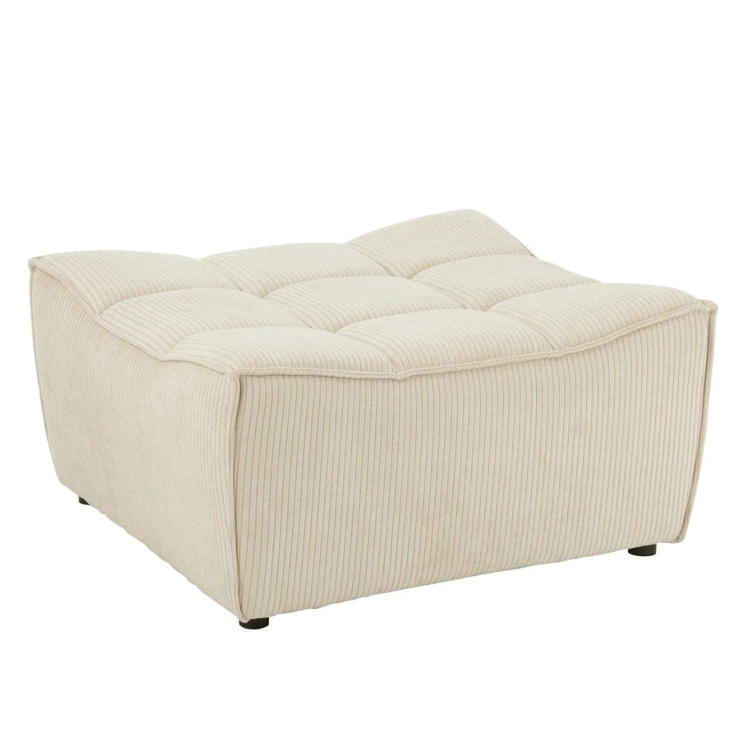 Ottomaanse zetel populierenhout/schuim beige