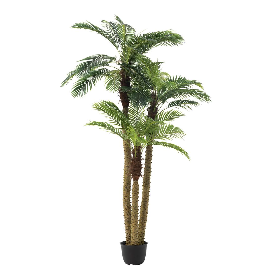 Palmboom 3 Delen Real Touch In Pot Plastic Groen
