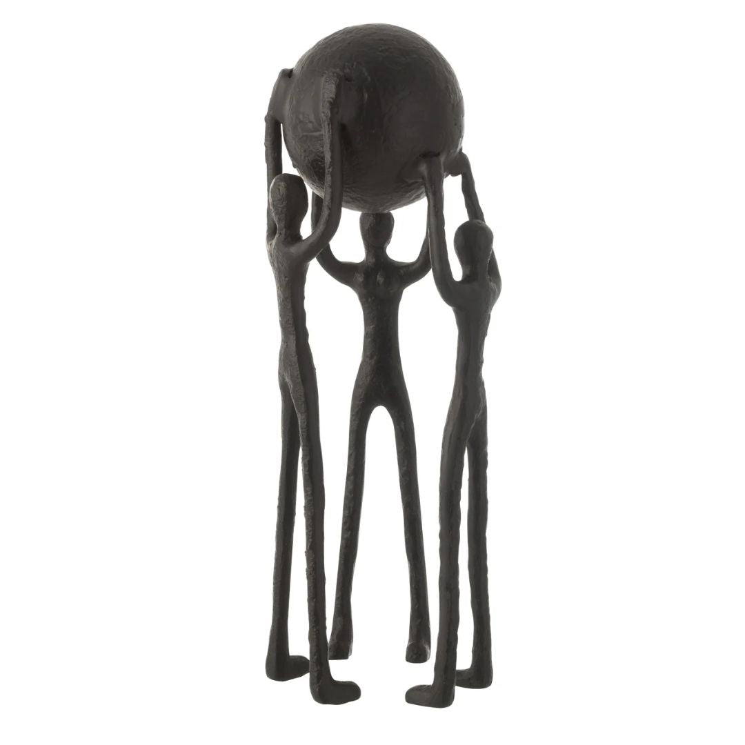 Figuur Persoon Cirkel Bal Aluminium Zwart