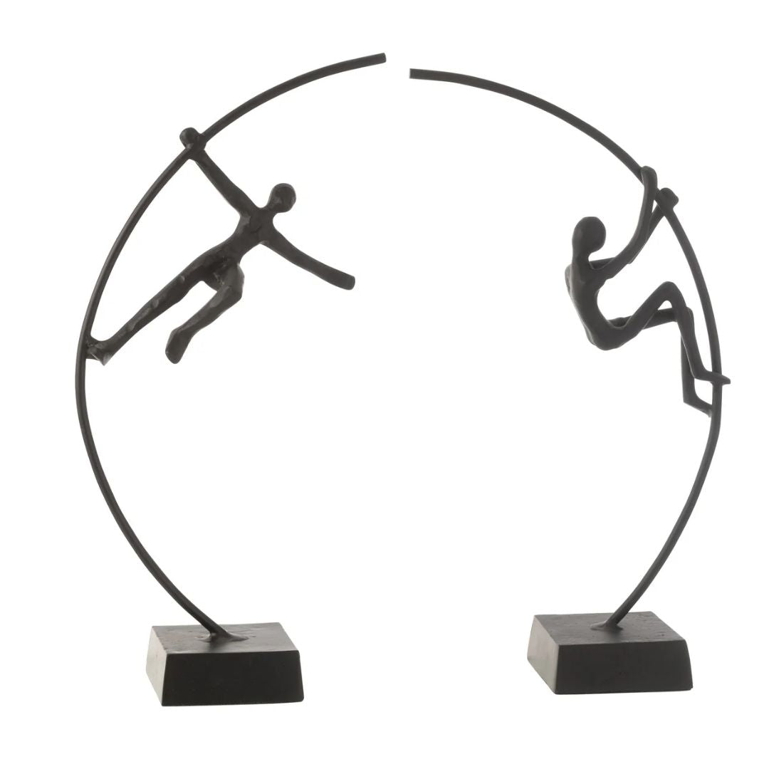 Figuur Persoon Hangend/Klimmend Aluminium Zwart Assortiment Van 2