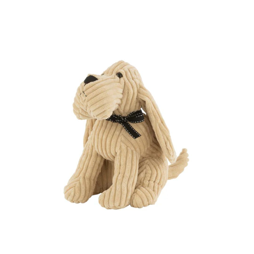 Deurstopper Hond Streep Textiel Beige Klein
