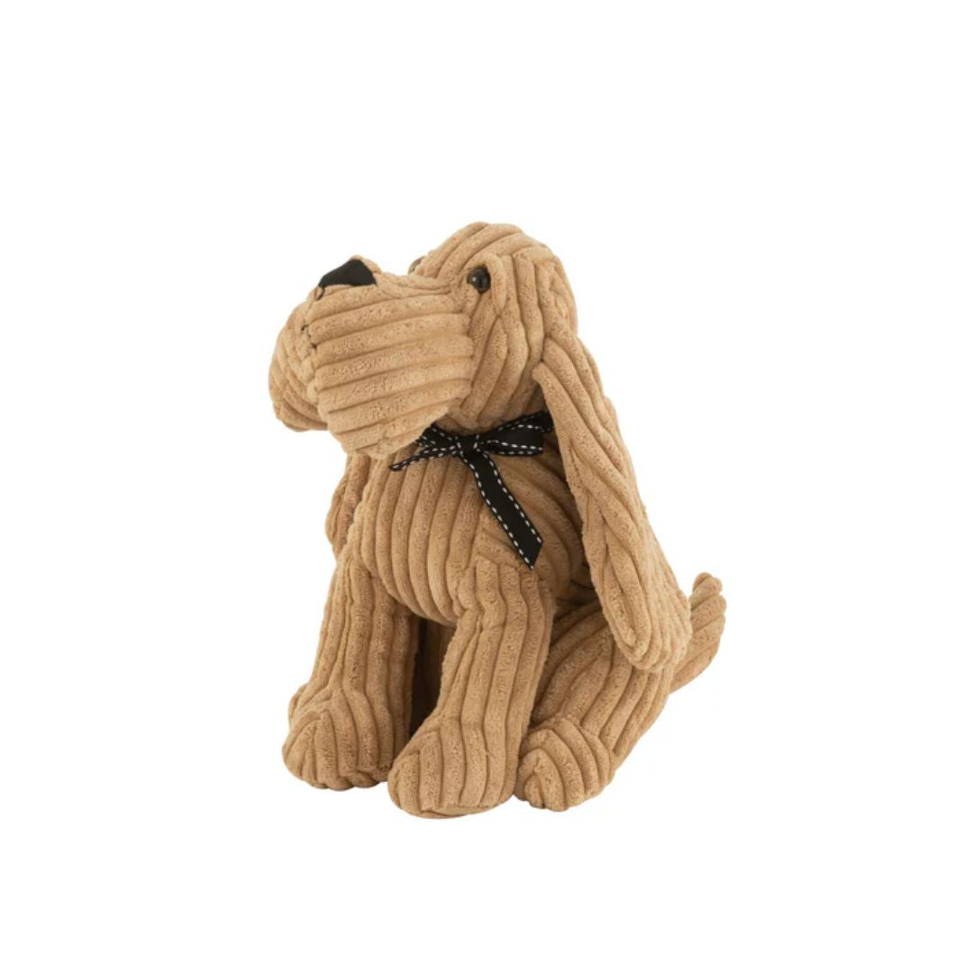 Deurstopper Hond Streep Textiel Karamel Klein