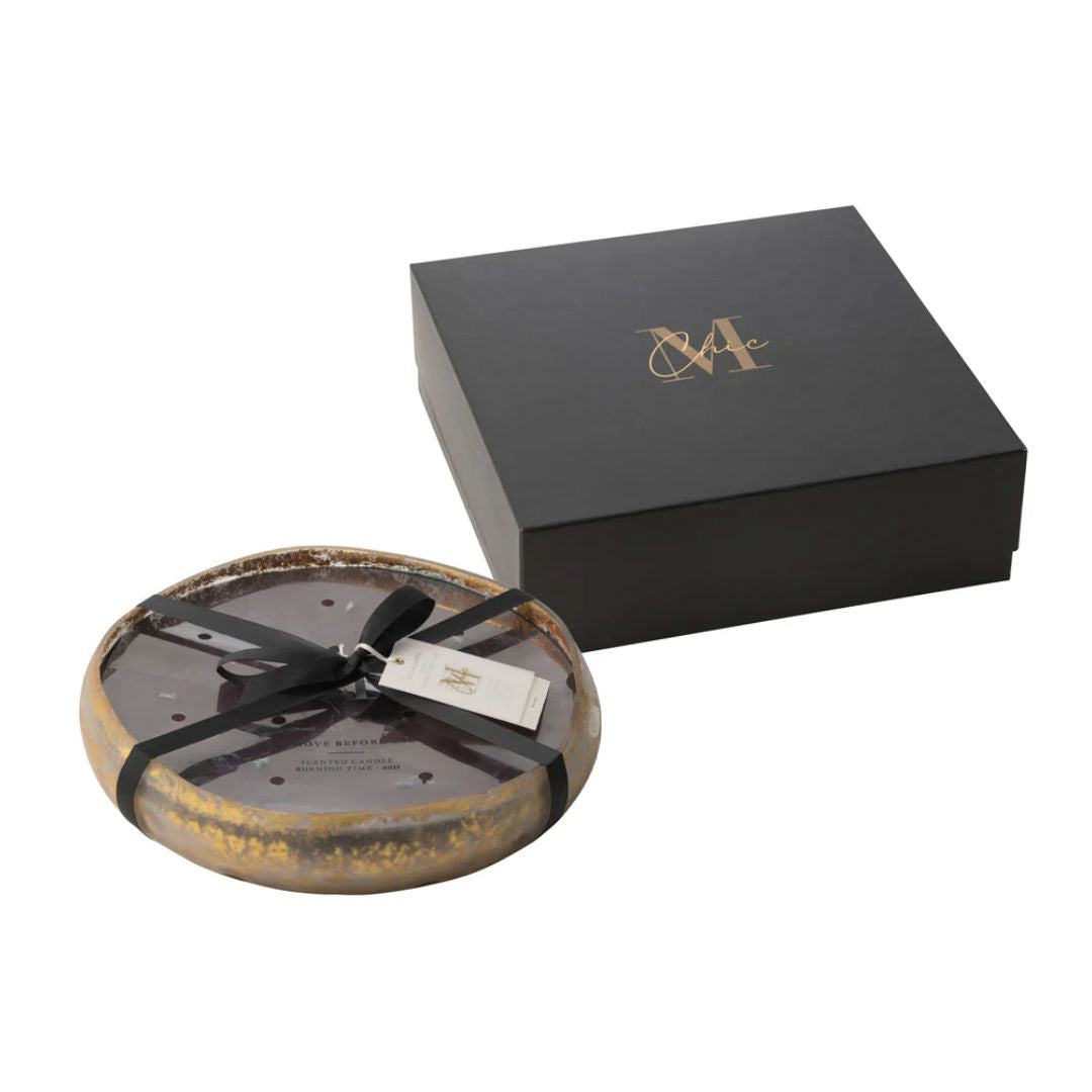 Geurkaars M-Chic Glas Goud/Zwart Groot-40H