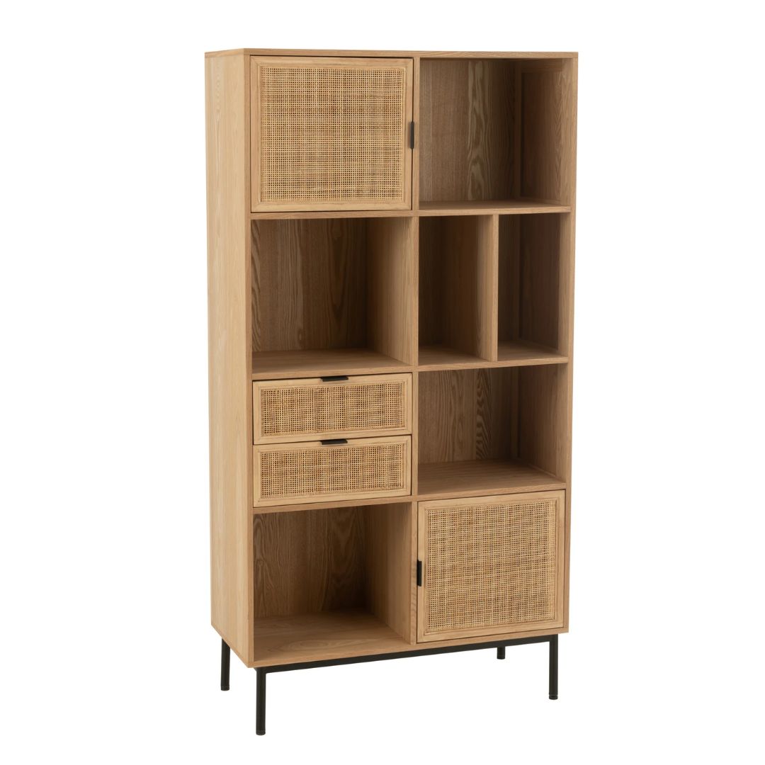 Kast MDF/Metaal Natuurlijk/Zwart