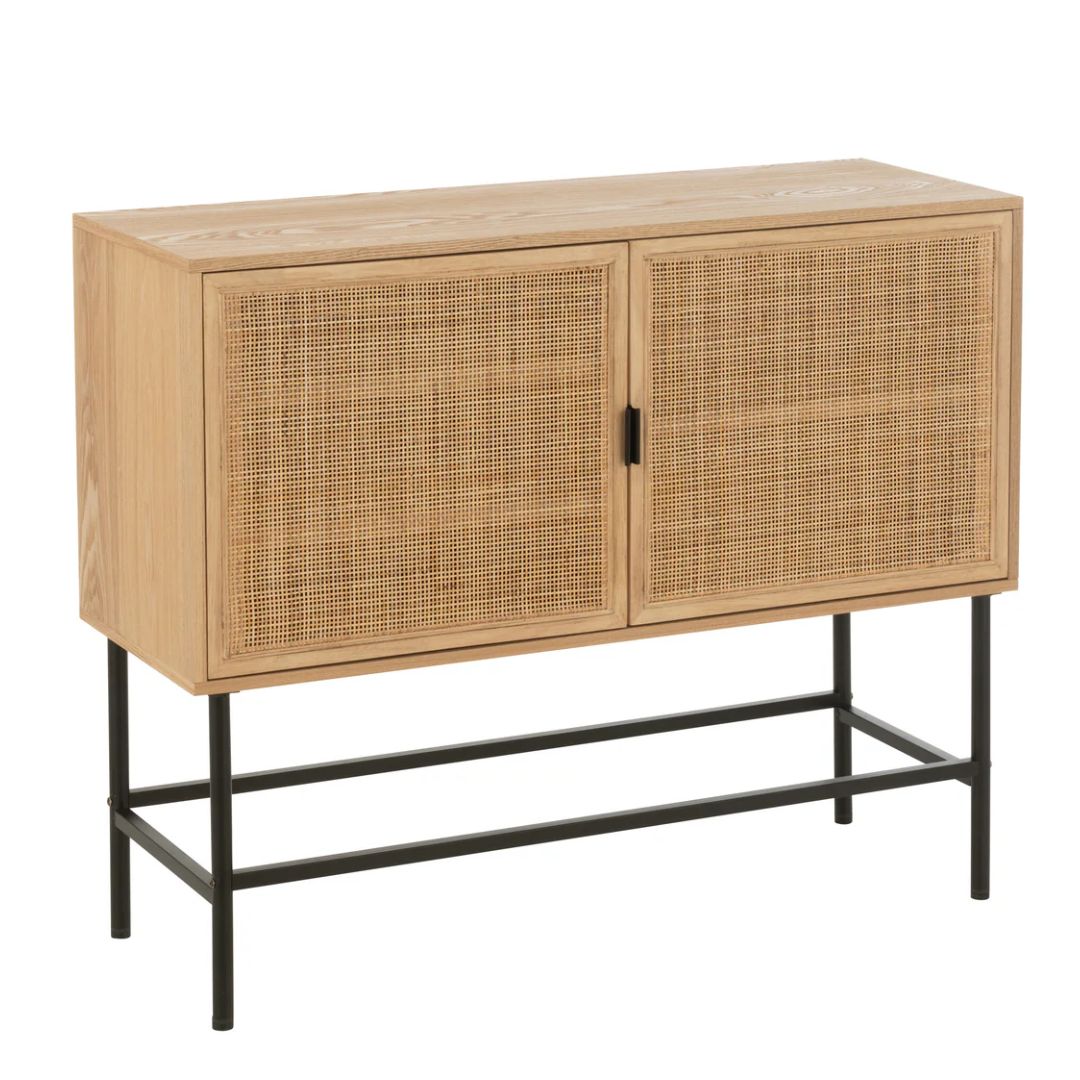 Kast Vierkant MDF/Metaal Natuurlijk/Zwart Klein