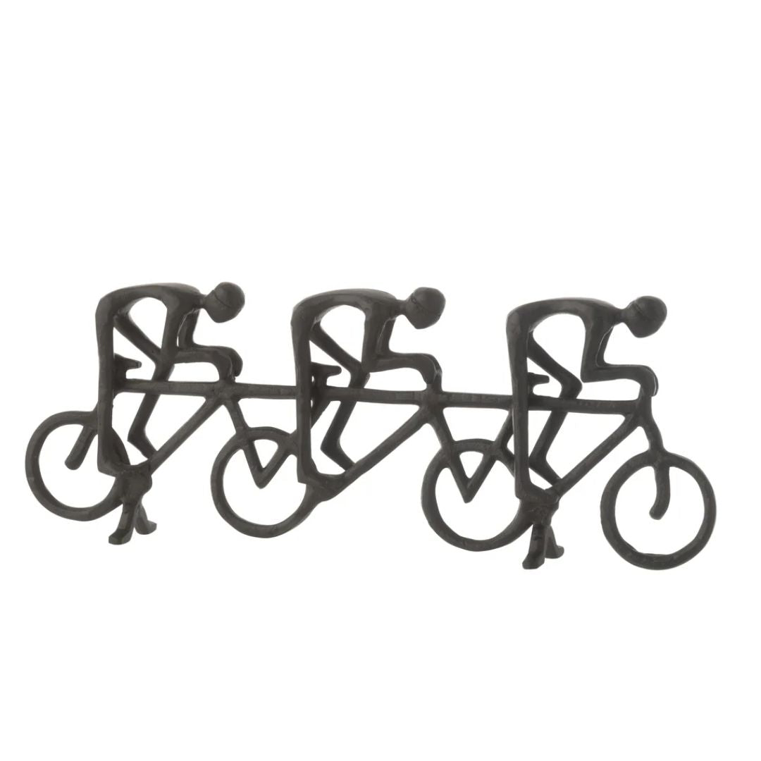 Figuur Fietser Aluminium Zwart