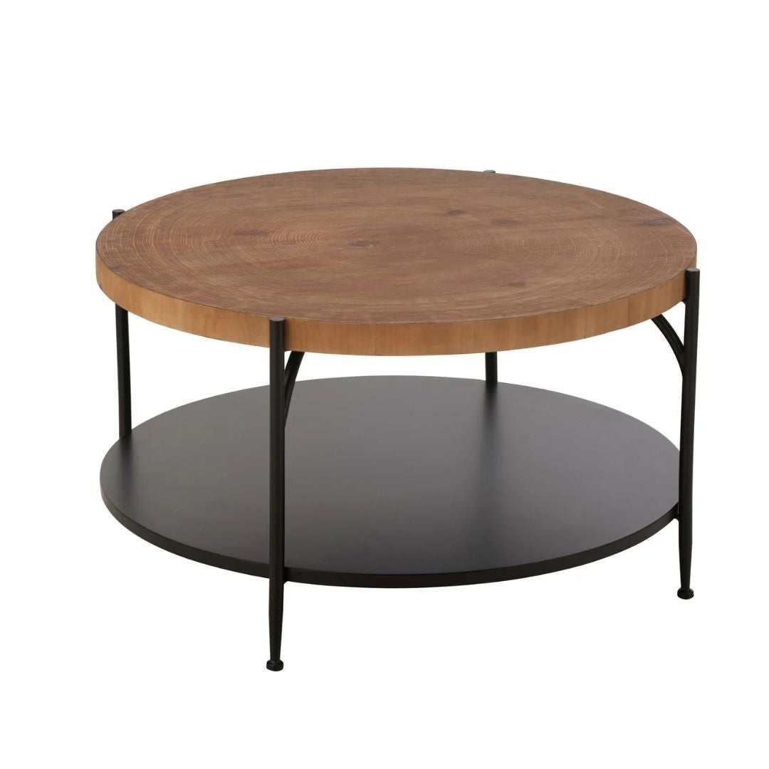Koffietafel Voni Mdf/IJzer Zwart/Natuurlijk