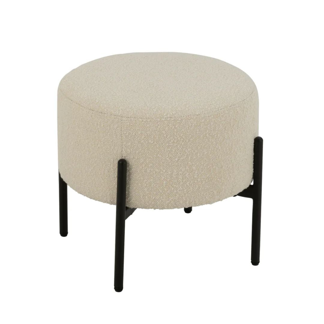 Kruk Boucle Triplex/Polyester Wit/Zwart