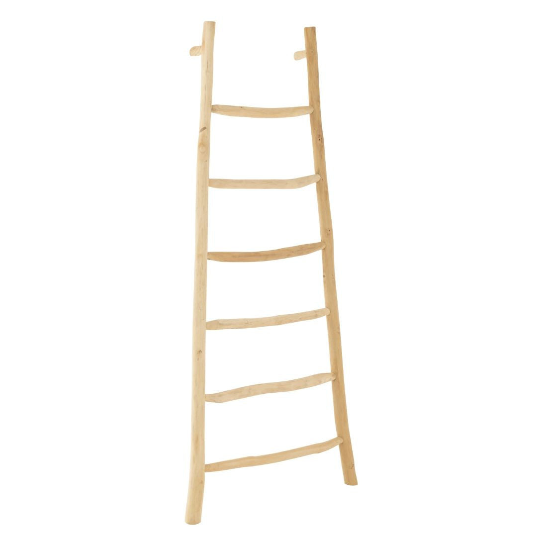 Ladder 6 Treden Teakhout Natuurlijk