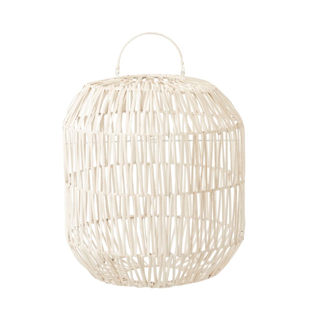 Lampenkap cilinder rotan wit