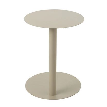 Bijzettafel rond metaal beige