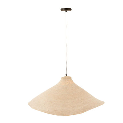 Hanglamp kegel zeegras wit