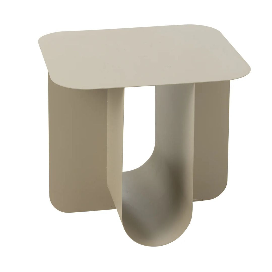 Bijzettafel Vierkant Metaal Beige