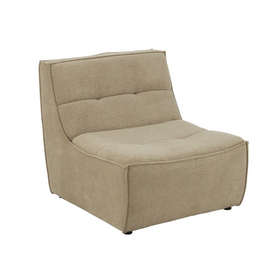 Zetel populierenhout/schuim donker beige