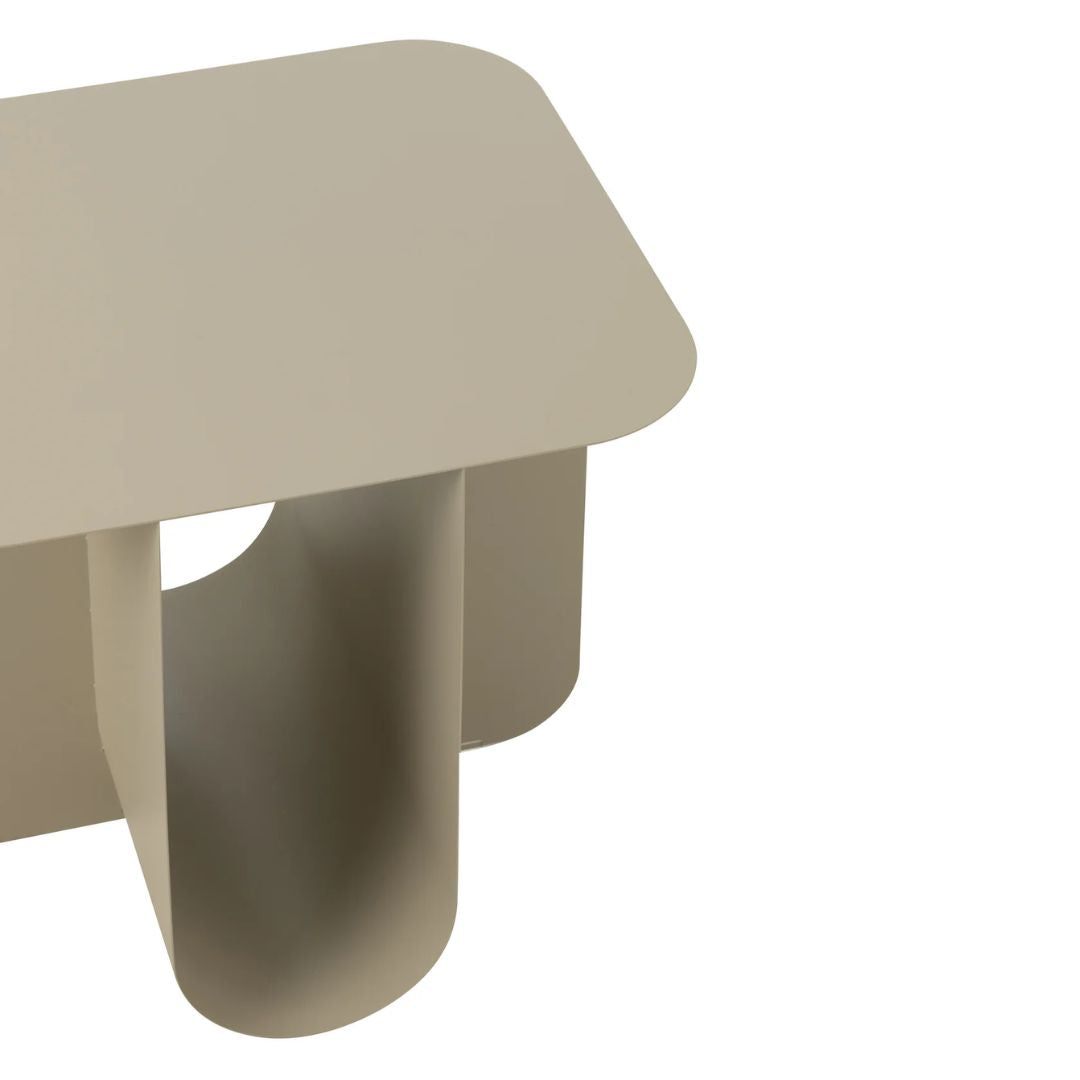 Bijzettafel Vierkant Metaal Beige