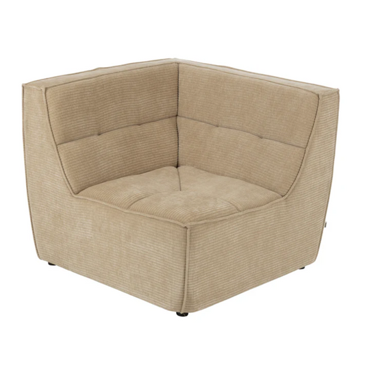 Zetel populierenhout/schuim donker beige