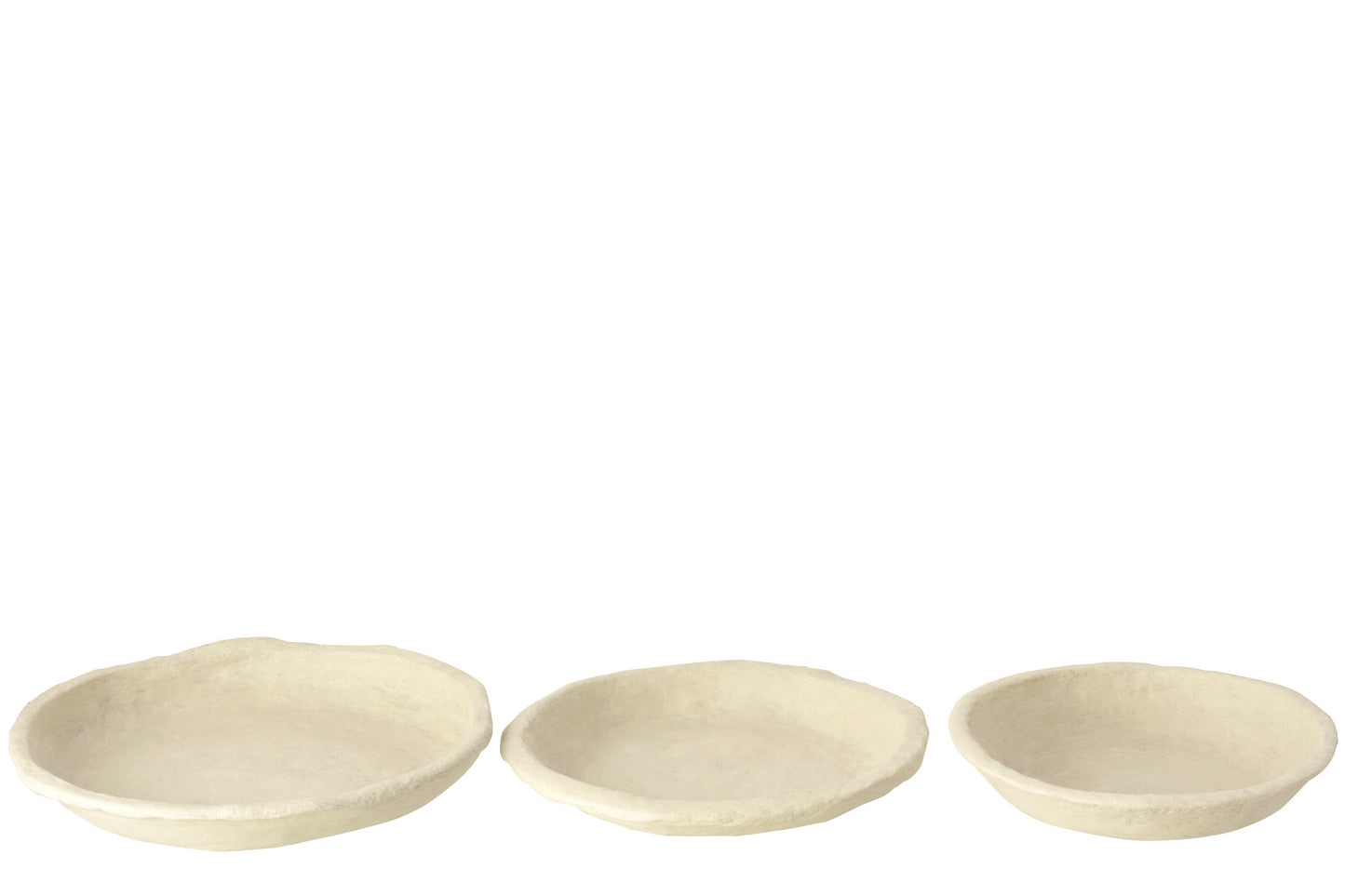 Set van 3 schalen Papier Mache Wit