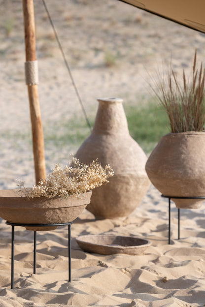 Pot Op Voet Chad Papier Mache Bruin
