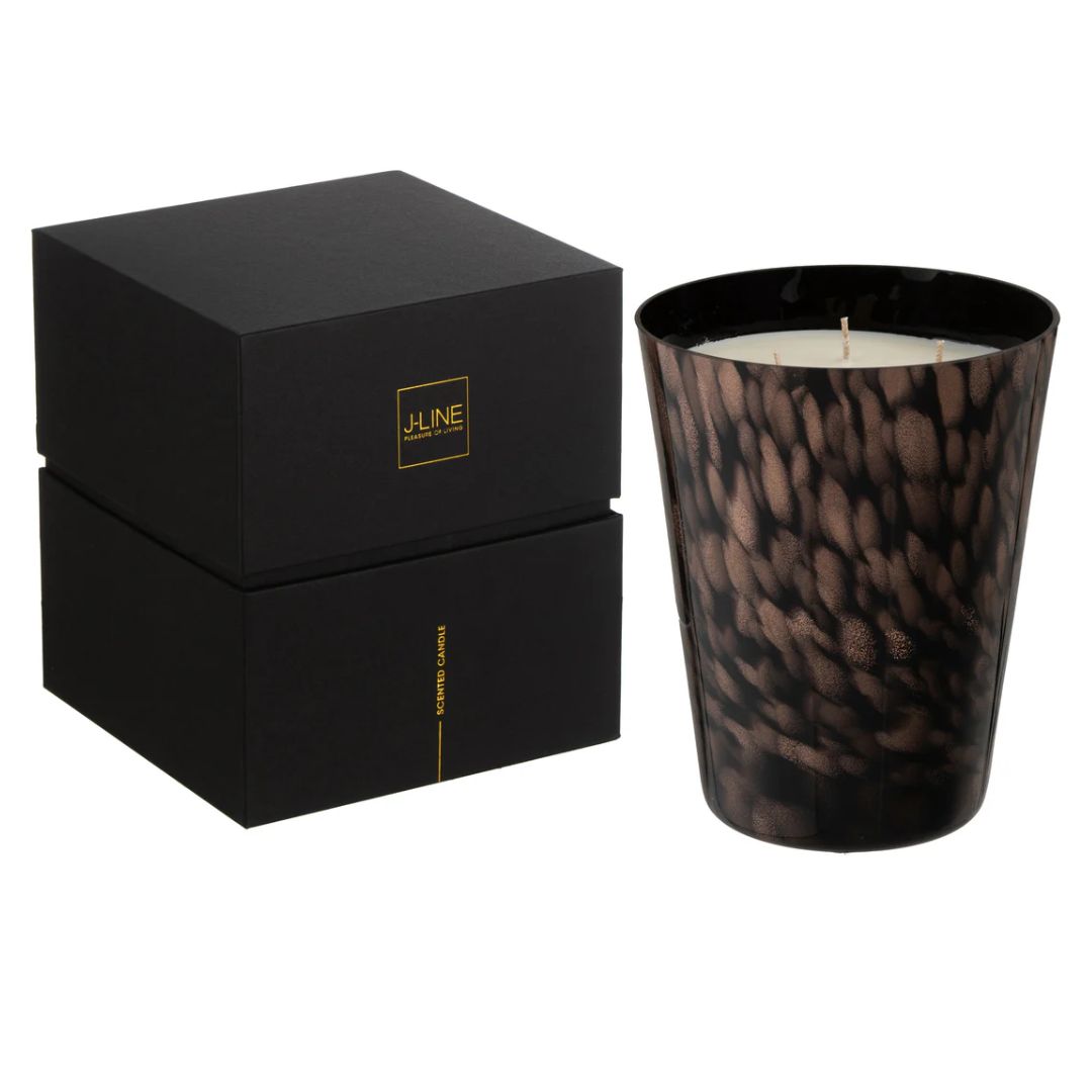 Geurende Kaars Noa Sandelhout Zwart/Goud Groot