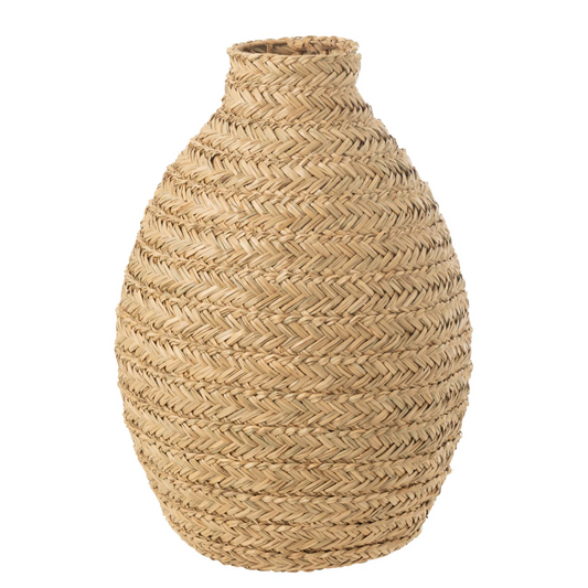 Vaas Gevlochten Zeegras Natuurlijk Groot