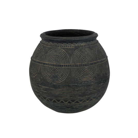 Vaas Kan Cirkel Cement Zwart/Bruin Klein Breed