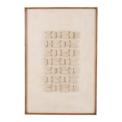Wanddecoratie Josh grenenhout/canvas wit
