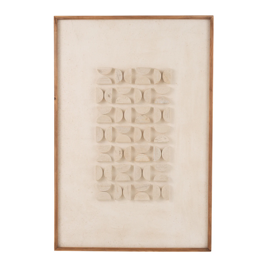 Wanddecoratie Josh grenenhout/canvas wit