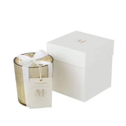 Geurkaars Deluxe Glas Goud Medium