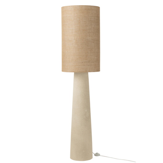 Vloerlamp Ava van glasvezel/Jute Naturel Groot
