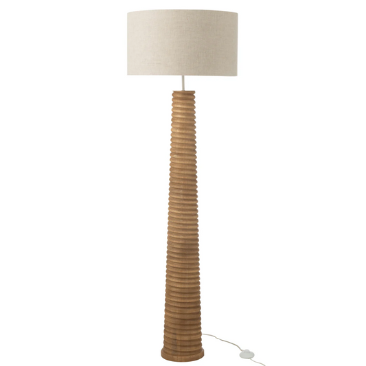 Vloerlamp Schroefdraad Hout Naturel/Grijs