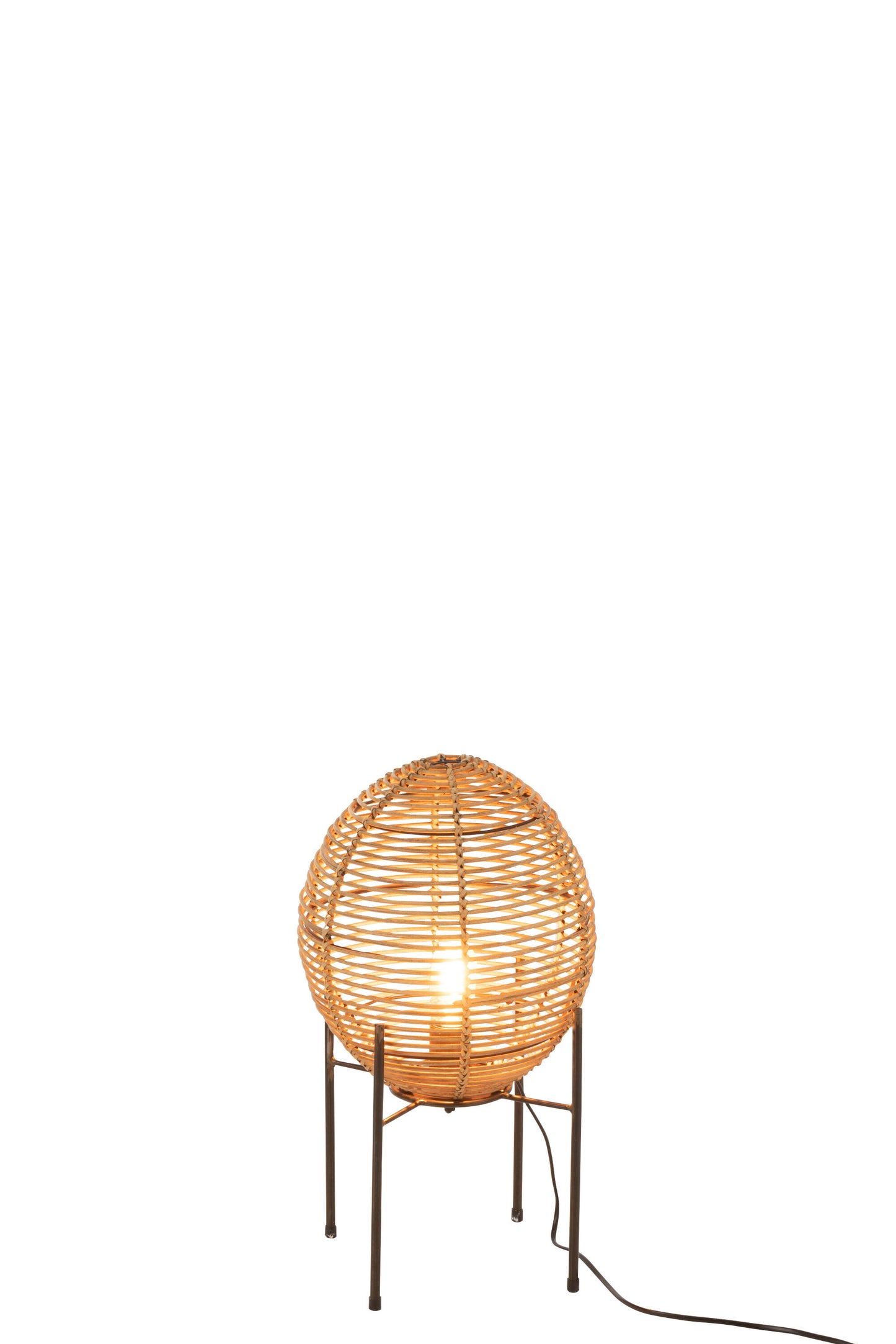 Tafellamp op frame metaal/rotan naturel