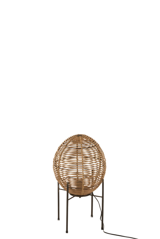 Tafellamp op frame metaal/rotan naturel