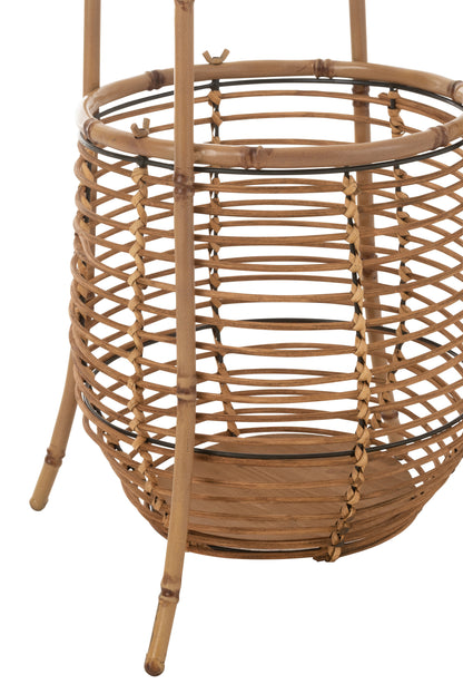 Kapstok Staand Met Mand Rotan/Metaal Naturel