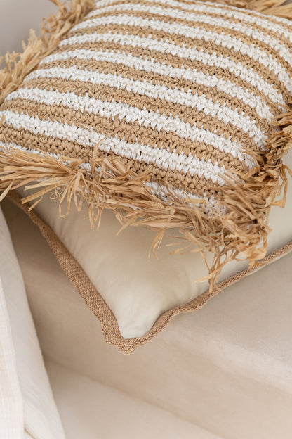 Kussenrand Geweven Vierkant Polyester Beige