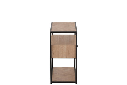 Kast Zigzag 1 lade Hout/Metaal Natuurlijk/Zwart