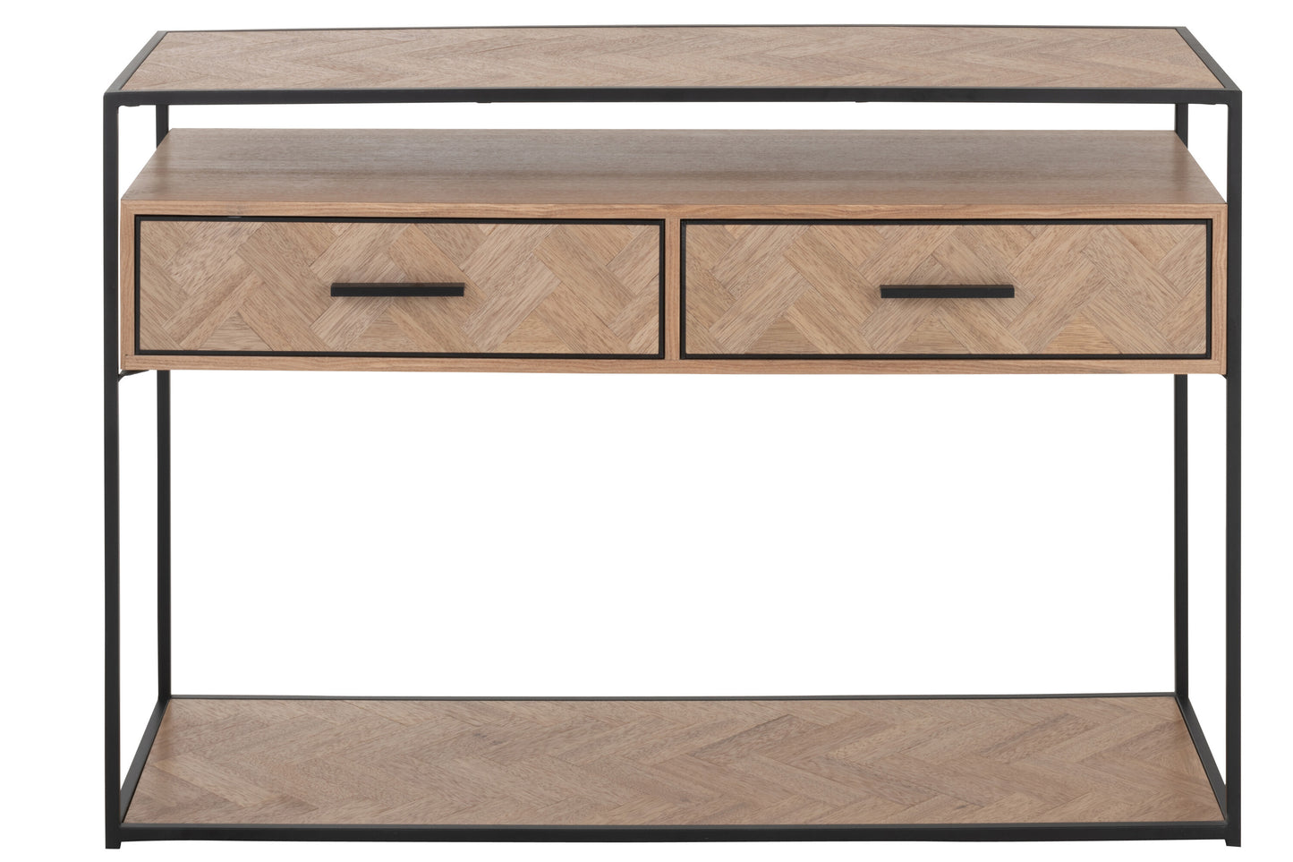 Console Zigzag 2 Laden Hout/Metaal Natuur/Zwart