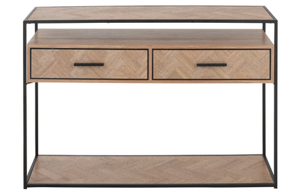 Console Zigzag 2 Laden Hout/Metaal Natuur/Zwart