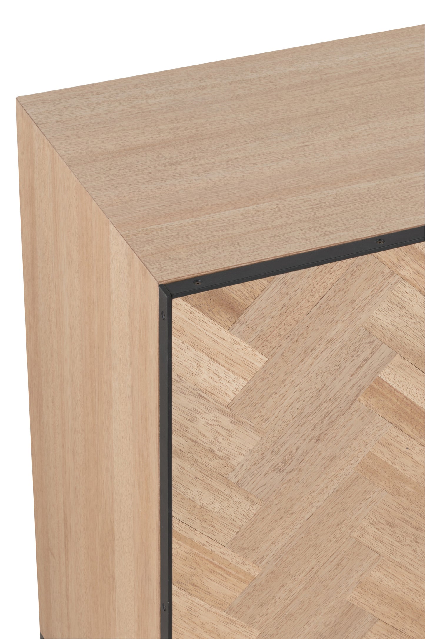 Ladekast 4 Deuren Zigzag Hout/Metaal Natuurlijk/Zwart